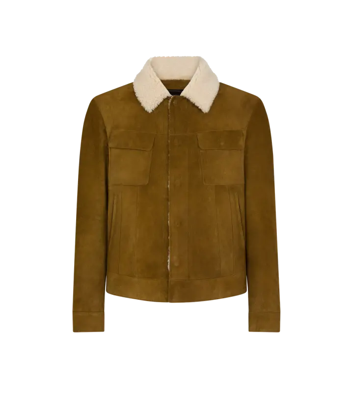 BRUSHED SUEDE SHEARLING COLLAR TRUCKER SEED online